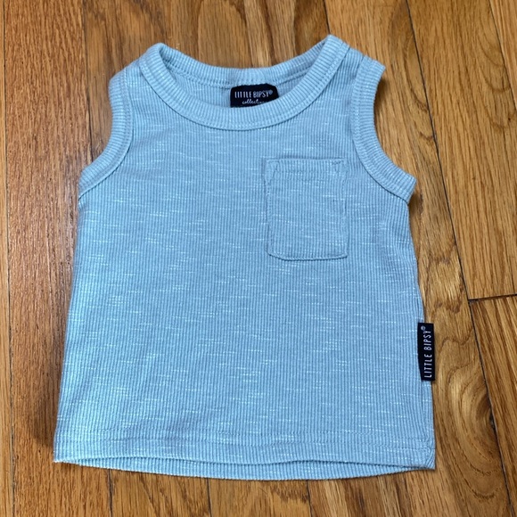 Little Bipsy Set - Blue Tank Top and Gray Shorts Set - Picture 2 of 6